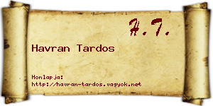 Havran Tardos névjegykártya